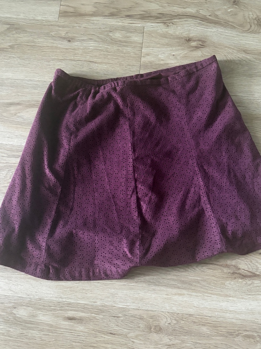 Express A-Line Eyelet Skirt in Plum